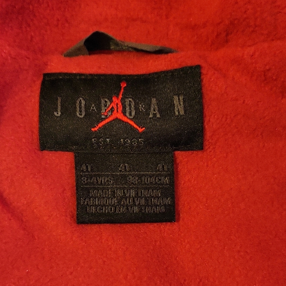 Nike Air Kids Hooded Jacket - Black, Gray and Red - Picture 3 of 5